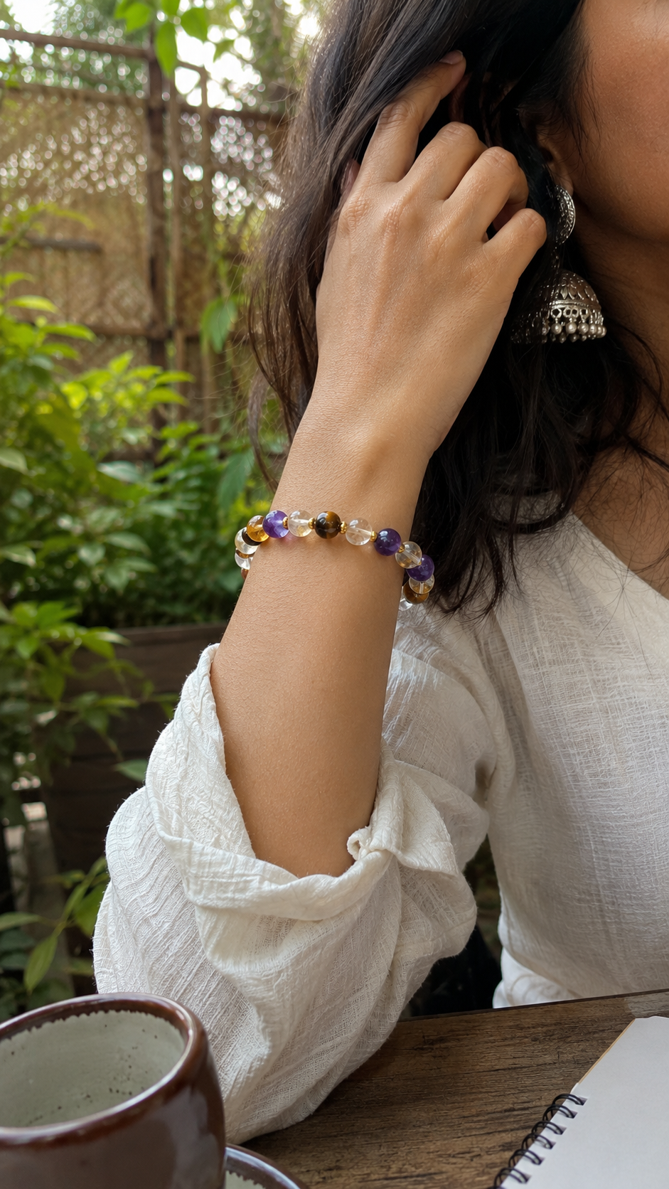 Ananya wearing her Pancha Healing bracelet